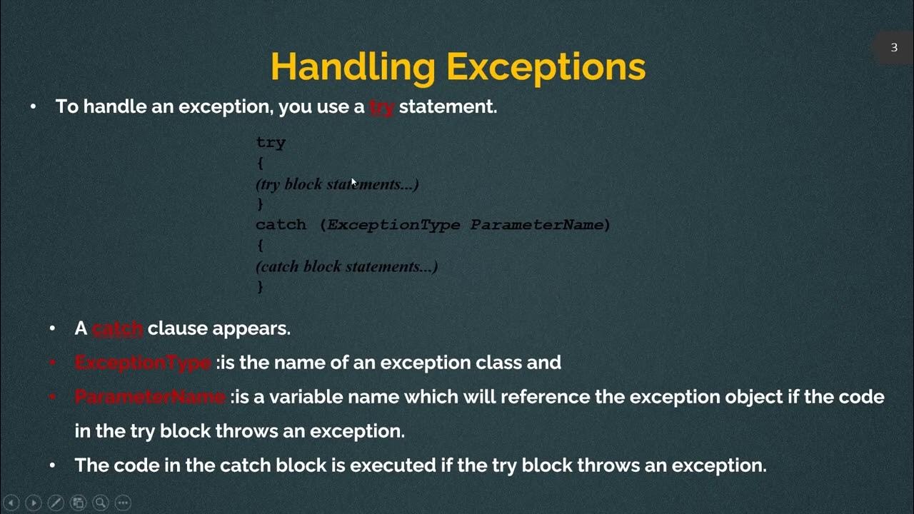 Handling Exceptions - Lec 33 - Java Programming - YouTube