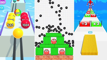 Ball Run 2048 Vs Hide Ball Vs Bullet Run - (Android iOS) All Level Gameplay Walkthrough