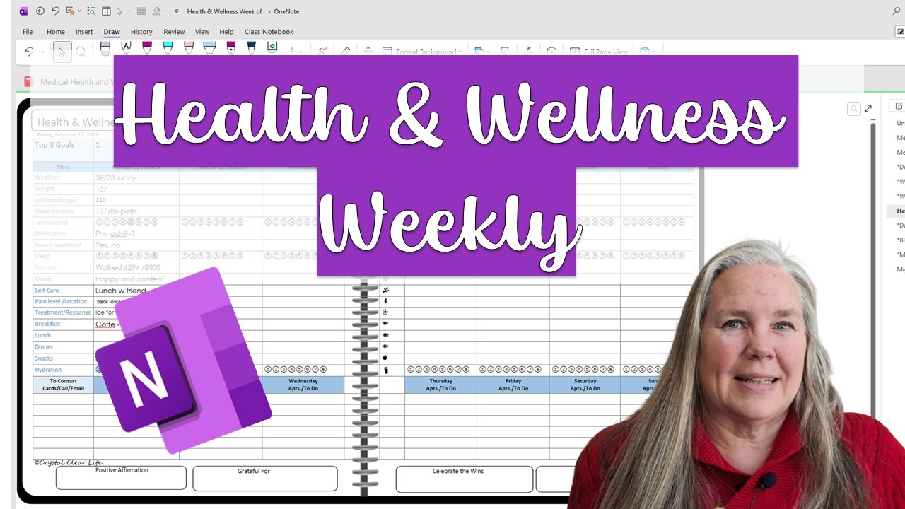 Health & Wellness Weekly Page Layout