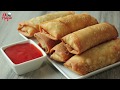 Vegetable Cheese Spring Rolls with Homemade Sheets - Manda Patti recipe - Iftaar Special