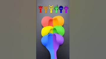 Mixing my favorite 6 Sprunki, guess the mixed color #colormixing #satisfying #sprunki