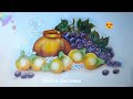 Uvas e Peras - Pintura da Aluna Elza Cristina - Curso Pintando com Liberdade - Maricelia Pinturas