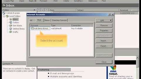 Adding Email accounts in Outlook Express