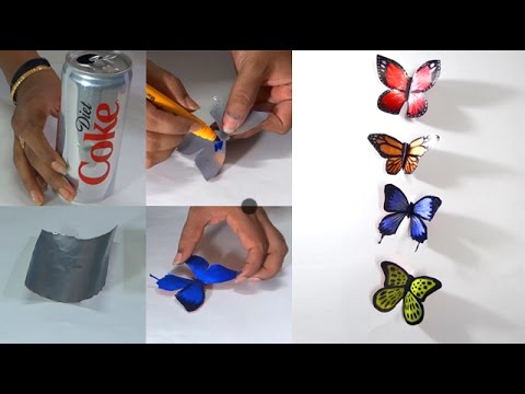 Videó: Díszítő pillangók készült sörkannákból