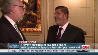 شاهد الدكتور محمد مرسي يتحدث الانجليزية بطلاقة في مقابلة مع قناة CNN الأمريكية