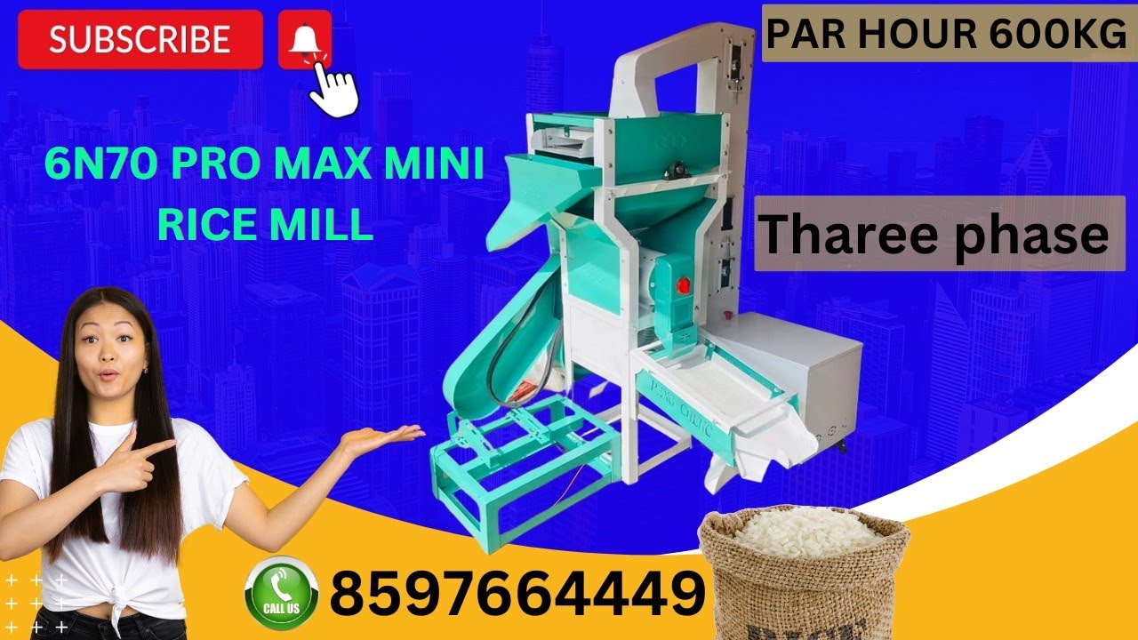 6N70 Rice Mill with Elevator 10 HP Commercial Rice Mill Machine 10