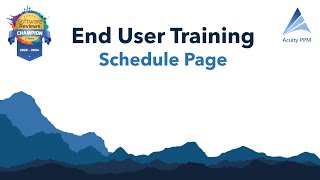 Schedule Page Training
