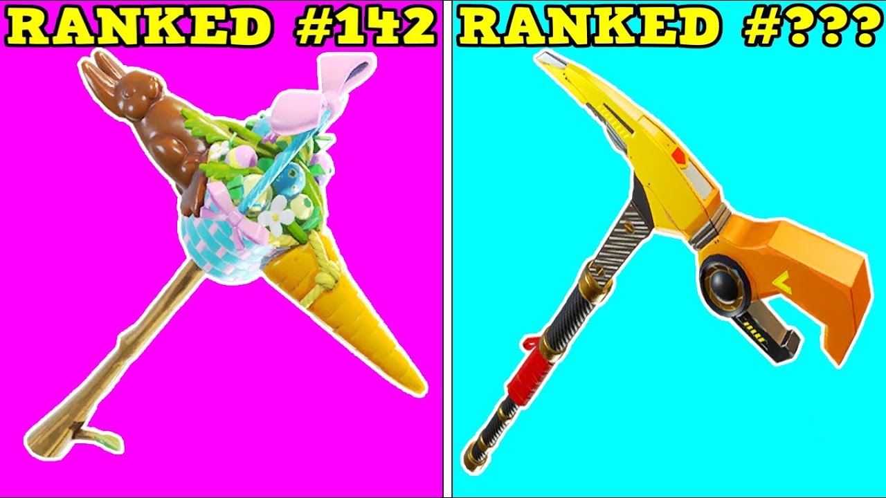 ranking every pickaxe from worst to best 142 pickaxes fortnite battle royale - every pickaxe fortnite