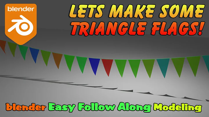 Blender, model Triangle Flags decorations, easy follow along