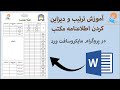 آموزش ترتیب و دیزاین کردن اطلاعنامه مکتب در پروگرام مایکروسافت ورد 