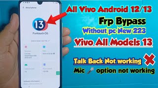 Vivo Frp Bypass Android 13 reset not working | All Vivo frp bypass android 13 talkback not working |