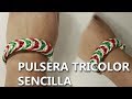 CÓMO HACER UNA PULSERA TRICOLOR FÁCIL DE HACER p/ REGALAR