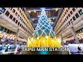 台北車站耶誕燈飾～Ｙ區台北地下街現況｜4K HDR｜Taipei Main Station Christmas Lights Walking Tour - Taipei City Mall