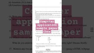 #shorts cbse class 10 computer application (code 165) CBSE Sample Paper solution  2023-24 class 10 screenshot 4