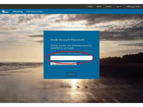 DHEC ePermitting: Resetting Your Password