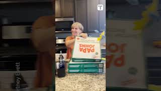 Couple Surprise Parents With Rainbow Baby Reveal Inside Pizza Box #shorts