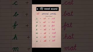 at (ऐट) sound words #vowels #a vowel sound #shorts #shortsfeed #shortsviral #swarnatutorial