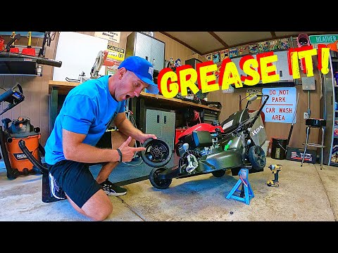 HOW TO GREASE LAWN MOWER WHEELS FAST AND EASY