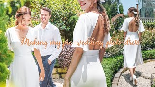 DIY Butterfly sleeve, deep v-neck, open back dress | My perfect wedding series - Ep 2