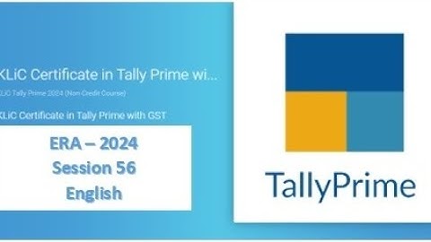 Klic Tally Prime Era Session 56 Question English Era Session 56
