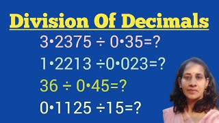 Division Of Decimals By Decimals|| Division Of Whole Number By Decimal ||