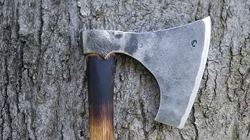 Forging a Big Viking Battle Axe out of a huge leaf spring.