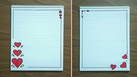 تزيين دفتر سهل /تزيين دفاتر على شكل قلب |رسومات لتزيين الدفاتر | easy notebook border design