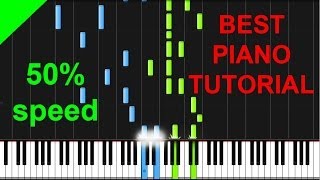 Stoker - Duet (Philip Glass) 50% speed piano tutorial chords