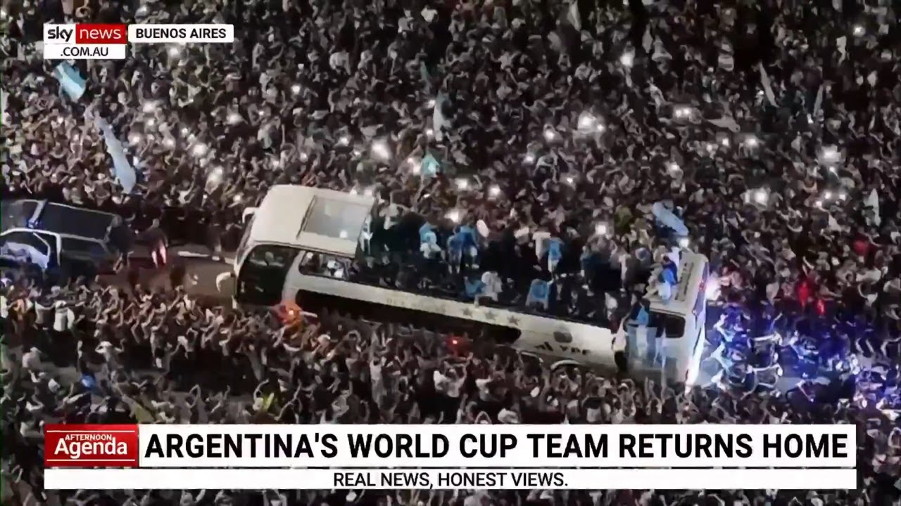 Argentina’s World Cup team welcomed home by jubilant fans