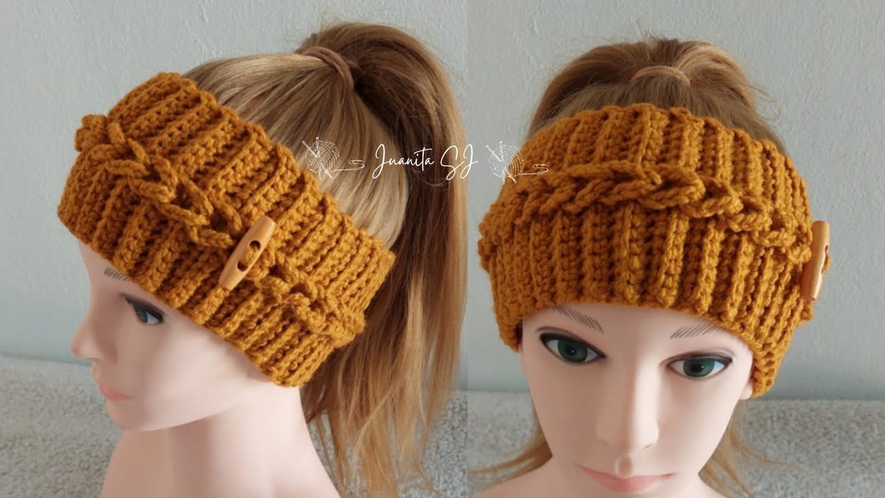 DIADEMA / TURBANTE O TEJIDO A CROCHET PASO A PASO - YouTube