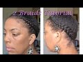 Natural Hair Tutorial - 2 Braids on 3C Hair