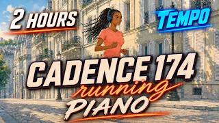 [옷] 174 BPM Piano Running Music 🎹 Light-Filled Morning Run Through Paris | 2 Hours
