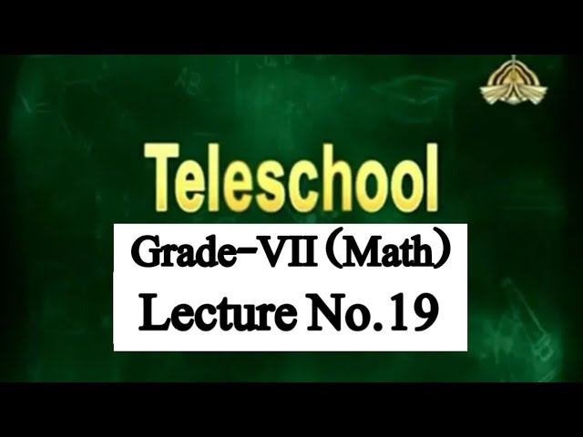 Teleschool PTV Grade-VII Math (Lecture No.19) Algebraic Identities