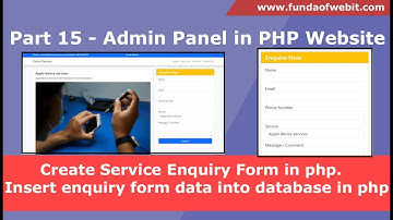 Part 15 - Create Service Enquiry Form | Insert enquiry / contact form data into database in php