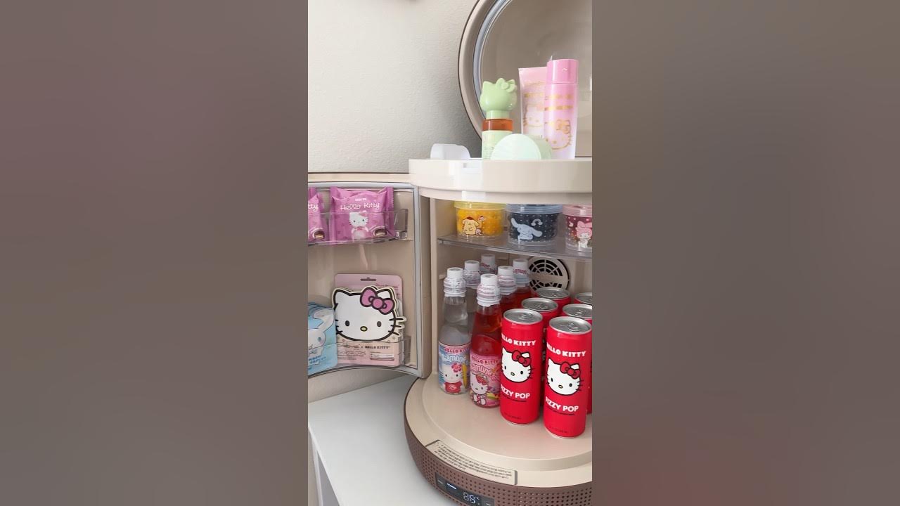 My new mini fridge for my coffee bar I'm setting up. What a perfect  addition. : r/HelloKitty