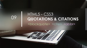 HTML Quotation and Citation | HTML5 and CSS 3 tutorials for beginners Urdu/Hindi - 09