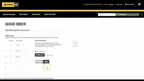 The Quick Order Feature on Parts.cat.com
