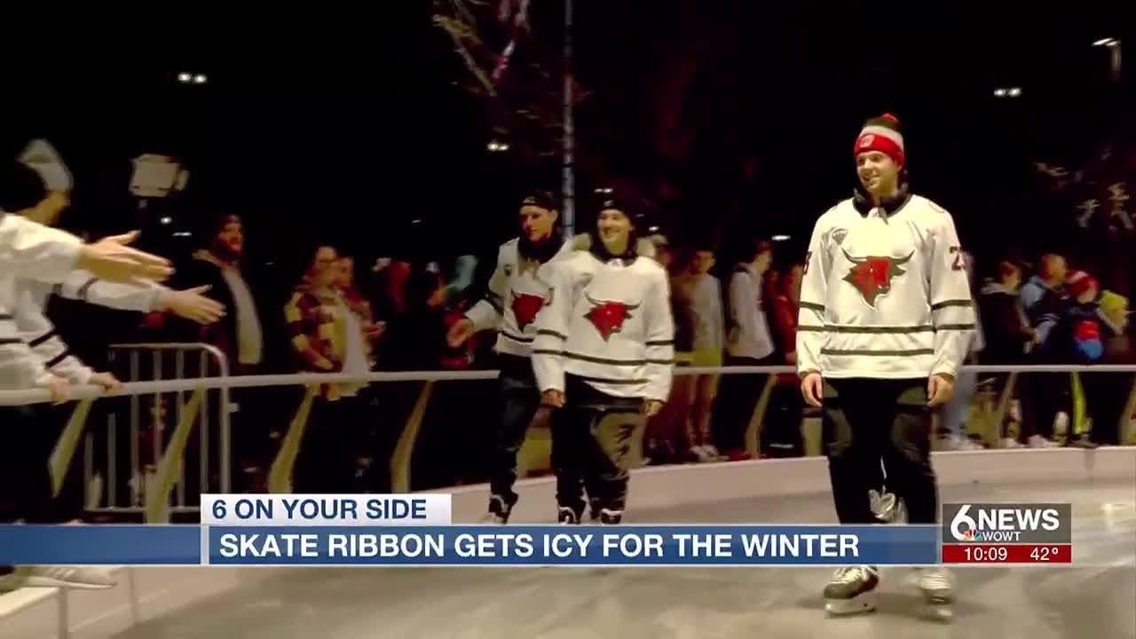 Omaha's RiverFront holds grand opening of ice skating ribbon - YouTube