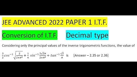 Considering only the principal values of the inverse trigonometric functions,  #jee #jeeadv pyq 2022