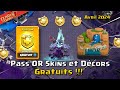 Comment obtenir un pass or  dcor  skin gratuitement  avril 2024 clash of clans fr