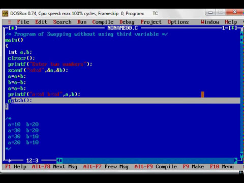 Programming in C Swapping without third variable