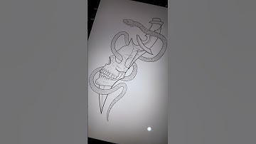 SKULL TATTOO DESIGN. Using procreate Stamps. #tattoo #tattooartist #tattoodesign #ipad