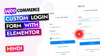 HINDI  How to Create [Free] & Customize WooCommerce Login/Registration Page with Elementor