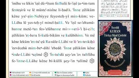 ختمة من مصحف التجويد باللغة التركية الصفحة رقم 425