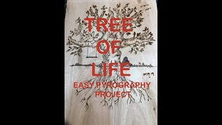 Pyrography Tree of Life - Easy beginner wood burning project