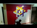 3D cube in plus (wall painting)