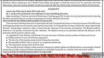 BPSC 109 Solved Assignment 2023-24 | BPSC 109 Solved Assignment 2023-2024 PDF | BPSC 109 BAG IGNOU