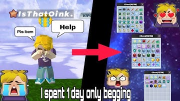 I spent 1 day only using begging (blockman go) #skyblock #Bmgo #Minecraft