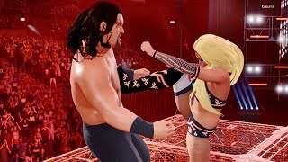 WWE 2k22: Alicia Fox vs Great Khali, HIAC intergender wrestling