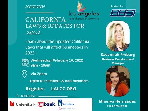 Webinar with BBSI - California Laws & Updates for 2022